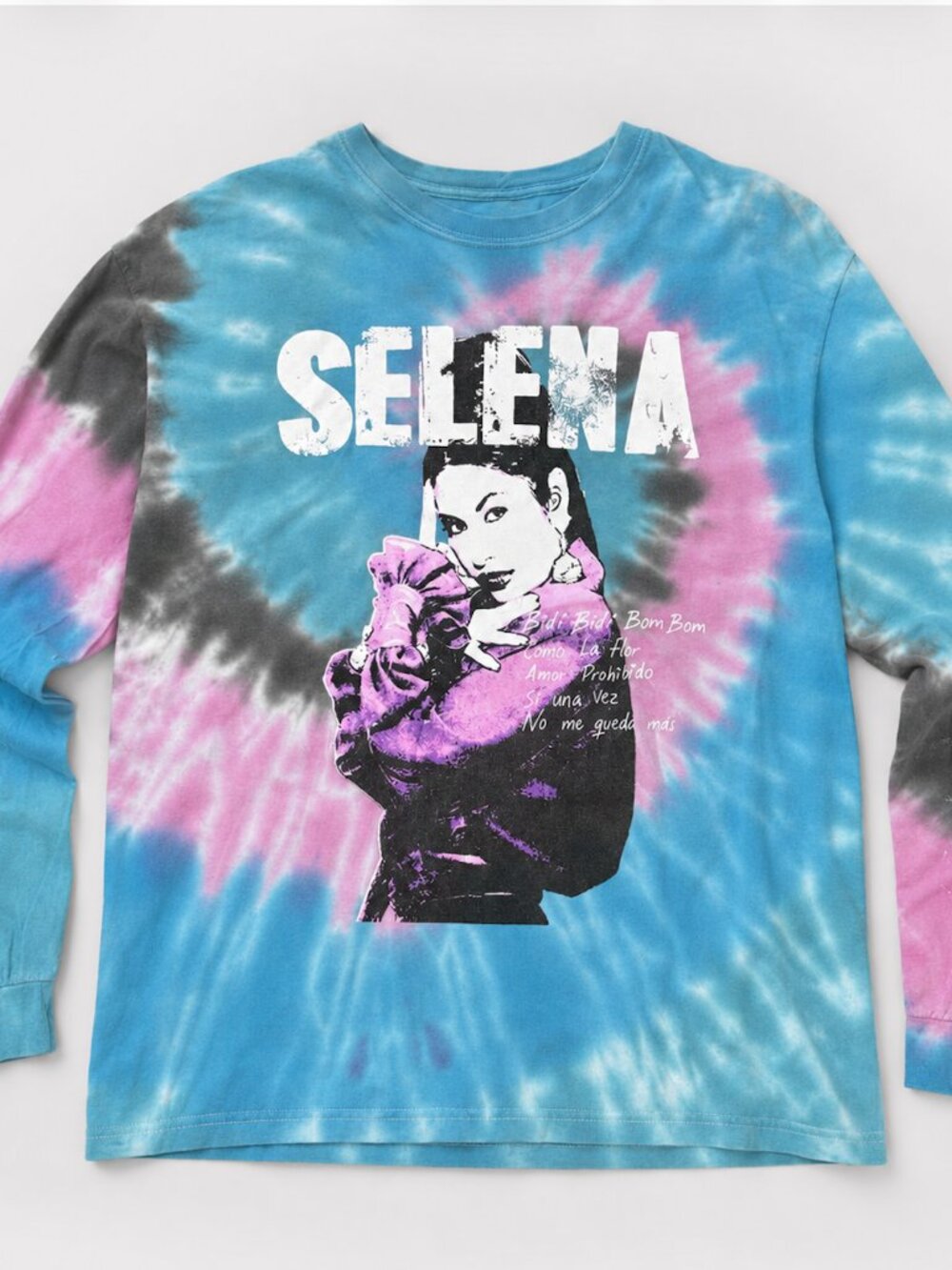 Selena Quintanilla Tie Dye Blue “Bidi Bidi Bom Bom” Shirt